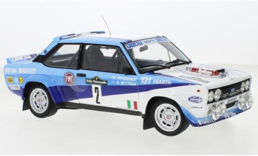 Fiat 131 1/18 Kyosho Abarth No.2 Rallye Piancavallo 1980 coche miniatura