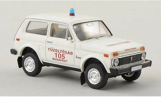 Lada Niva Pompiers 1/87 Brekina Tuzolt?sssg Budapest Bomberos (HUN) coche miniatura