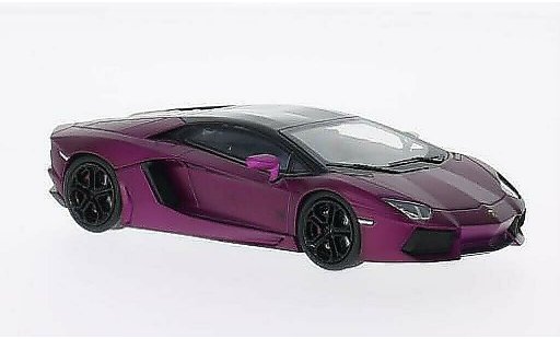 Lamborghini Aventador LP700-4 1/43 Welly mate-lila/negro coche miniatura