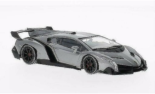 Lamborghini Veneno Coupe 1/43 Kyosho gris con blancoem Dekor-rayas coche miniatura