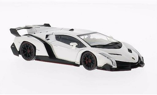 Lamborghini Veneno Coupe 1/43 Kyosho blanco con rotem Dekorrayas coche miniatura