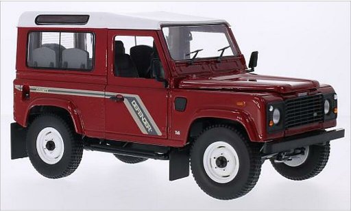 Land Rover Defender 90 1/18 Universal Hobbies Station Wagon rojo/blanco RHD coche miniatura