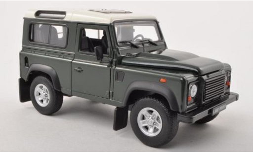 Land Rover Defender Base 1/24 Welly verde/blanco coche miniatura