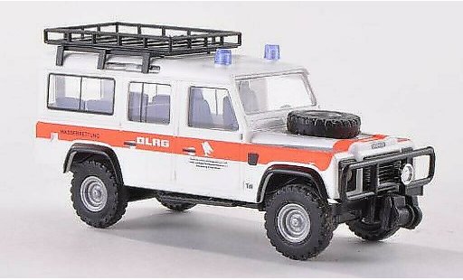 Land Rover Defender Base 1/87 Busch mit techogepacktrager DLRG 1983 coche miniatura