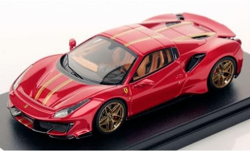 Ferrari 488 1/43 Look Smart Pista Spider Hardtop metalico rojo/gold 2018 coche miniatura