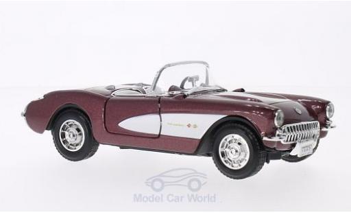 Coche miniatura Chevrolet Corvette C1 1/24 Lucky Die Cast metalico rojo/blanco 1957 Chevrolet Corvette C1 1/24 Lucky Die Cast metalico rojo/blanco 1957 coche miniatura