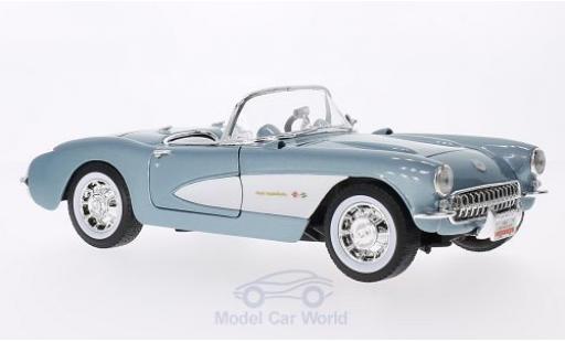 Coche miniatura Chevrolet Corvette 1/43 Lucky Die Cast metalico azul/blanco 1957 Chevrolet Corvette 1/43 Lucky Die Cast metalico azul/blanco 1957 coche miniatura