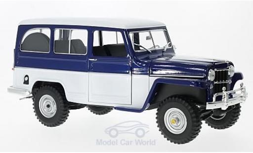 Coche miniatura Jeep Willys 1/18 Lucky Die Cast Station Wagon azul/blanco 1955 Jeep Willys 1/18 Lucky Die Cast Station Wagon azul/blanco 1955 coche miniatura