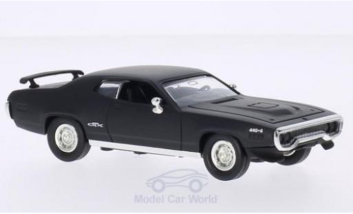 Coche miniatura Plymouth GTX 1/43 Lucky Die Cast matt-negro 1971 ohne Vitrine Plymouth GTX 1/43 Lucky Die Cast matt-negro 1971 ohne Vitrine coche miniatura