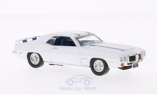 Coche miniatura Pontiac Firebird 1/43 Lucky Die Cast Trans Am blanco 1969 mit azulen Streifen ohne Vitrine Pontiac Firebird 1/43 Lucky Die Cast Trans Am blanco 1969 mit azulen Streifen ohne Vitrine coche miniatura