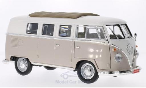 Coche miniatura Volkswagen T1 B 1/18 Lucky Die Cast Microbus mit Faltdach beige/blanco 1962 Volkswagen T1 B 1/18 Lucky Die Cast Microbus mit Faltdach beige/blanco 1962 coche miniatura