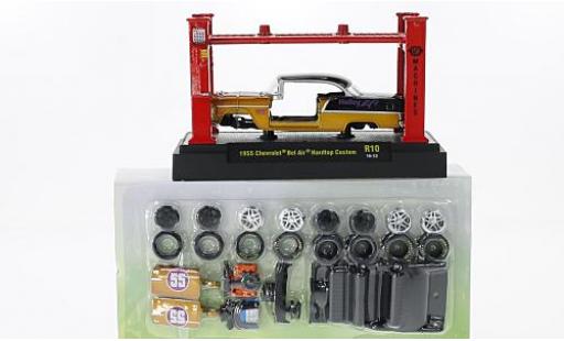 Coche miniatura Chevrolet Bel Air 1/64 M2 Machines Hardtop Custom gold/negro 1955 Model-Kit Kit y compris les Hebebühne et 4 Ersatzrädern sans Vitrine Chevrolet Bel Air 1/64 M2 Machines Hardtop Custom gold/negro 1955 Model-Kit Kit y compris les Hebebühne et 4 Ersatzrädern sans Vitrine coche miniatura