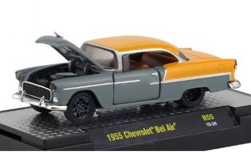 Coche miniatura Chevrolet Bel Air 1/64 M2 Machines metalico gris/matt-amarillo 1955 Chevrolet Bel Air 1/64 M2 Machines metalico gris/matt-amarillo 1955 coche miniatura