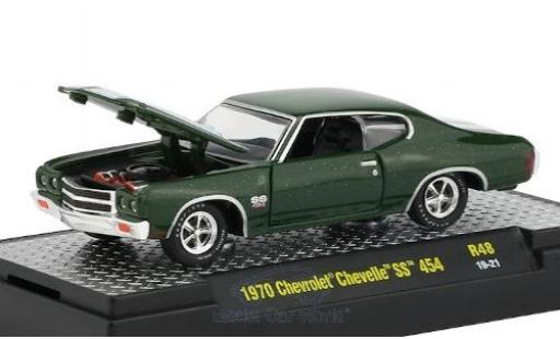 Chevrolet Chevelle 1/64 M2 Machines SS 454 metalico verde/blanco 1970 coche miniatura
