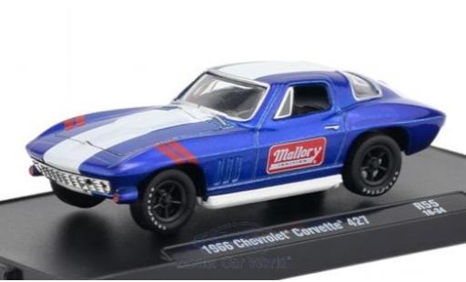 Chevrolet Corvette 1/64 M2 Machines 427 metalico azul/blanco 1966 coche miniatura