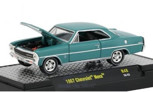Coche miniatura Chevrolet Nova 1/64 M2 Machines azul 1967 Chevrolet Nova 1/64 M2 Machines azul 1967 coche miniatura