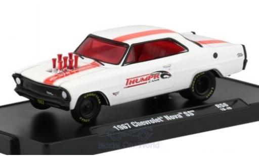 Coche miniatura Chevrolet Nova 1/64 M2 Machines SS matt-blanco/rojo 1967 Chevrolet Nova 1/64 M2 Machines SS matt-blanco/rojo 1967 coche miniatura
