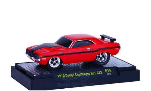 Dodge Challenger 1970 1/64 M2 Machines R/T 383 rojo/negro 1970 Ground Pounders coche miniatura
