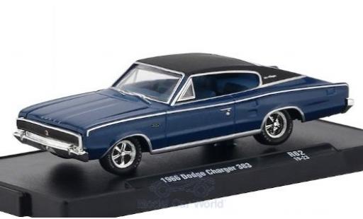 Coche miniatura Dodge Charger 1/64 M2 Machines 383 metalico azul/matt-negro 1966 Dodge Charger 1/64 M2 Machines 383 metalico azul/matt-negro 1966 coche miniatura