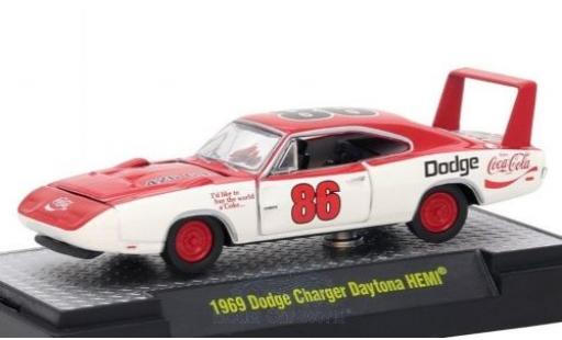 Coche miniatura Dodge Charger Daytona 1/64 M2 Machines Daytona HEMI blanco/rojo Coca Cola 1969 Dodge Charger Daytona 1/64 M2 Machines Daytona HEMI blanco/rojo Coca Cola 1969 coche miniatura