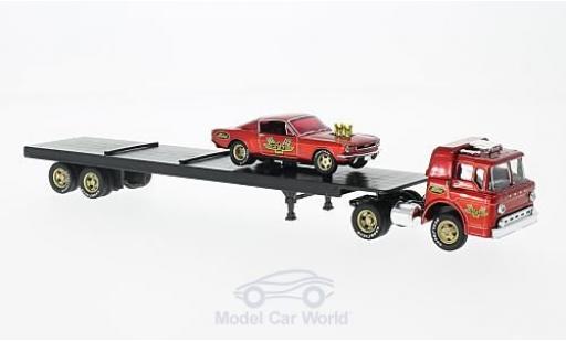 Ford C600 1/64 M2 Machines C-600 metalico rojo 1966 +1966 Mustang Fastback 2+2 coche miniatura