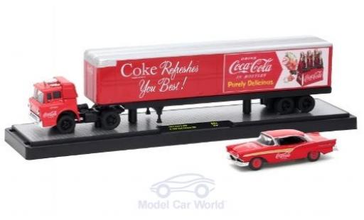 Ford C600 1/64 M2 Machines C-600 rojo/gris Coca Cola 1957 mit 1957 Fairlane 500 coche miniatura