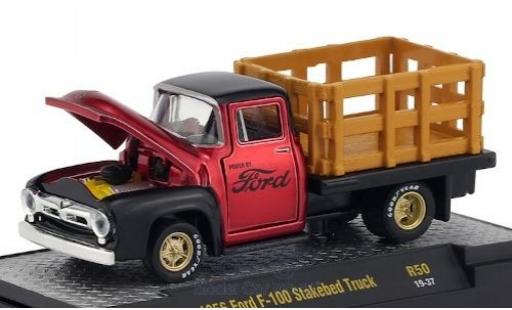 Coche miniatura Ford F-1 1/64 M2 Machines 00 Stakebed Truck metalico rojo/negro 1956 Ford F-1 1/64 M2 Machines 00 Stakebed Truck metalico rojo/negro 1956 coche miniatura