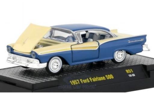 Ford Fairlane 1/64 M2 Machines 500 azul/beige 1957 coche miniatura