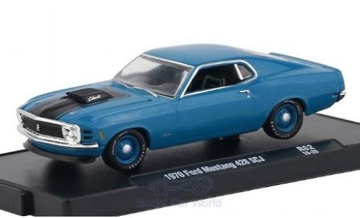 Ford Mustang 1/64 M2 Machines 428 SCJ metalico azul/matt-negro 1970 coche miniatura