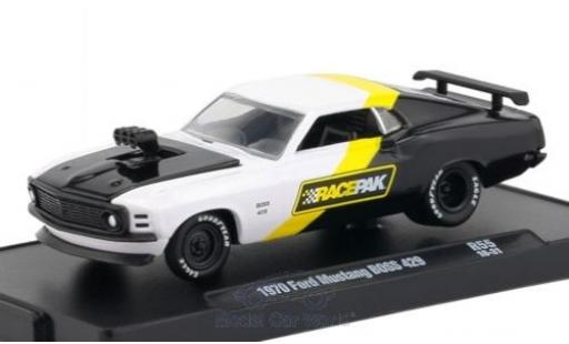 Ford Mustang 1970 1/64 M2 Machines Boss 429 blanco/negro 1970 coche miniatura