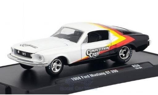 Ford Mustang 1/64 M2 Machines GT 390 blanco/Dekor Competition Cams 1968 coche miniatura