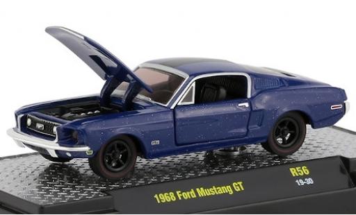 Ford Mustang 1/64 M2 Machines GT metalico azul/matt-negro 1968 coche miniatura