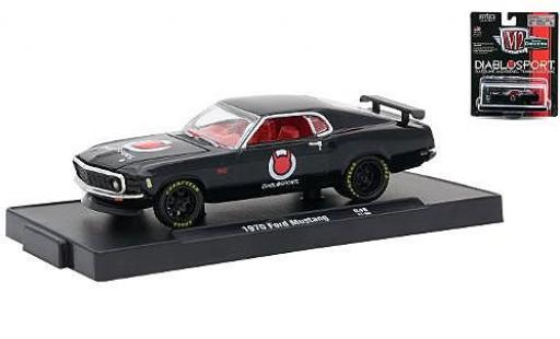 Ford Mustang 1/64 M2 Machines negro Diablo Sport 1970 coche miniatura