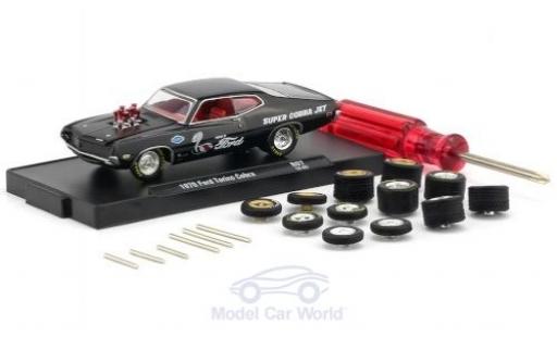Ford Torino 1/64 M2 Machines Cobra negro 1970 inklusive 12 Austauschrädern 6 Achsen und 1 Schraubenzieher Auto-Wheels Release 06 coche miniatura
