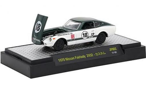 Nissan Fairlady Z 1/64 M2 Machines 432 metalico verde/blanco RHD 1970 Nr.18 coche miniatura
