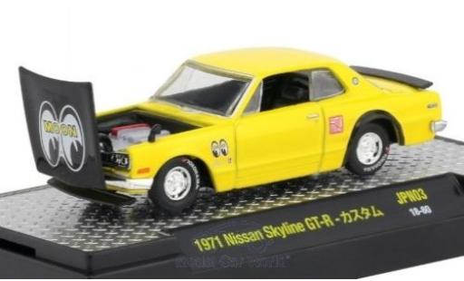 Nissan Skyline 1/64 M2 Machines GT-R amarillo/negro 1971 coche miniatura