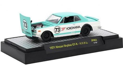 Nissan Skyline 1/64 M2 Machines GT-R verde/blanco RHD 1971 Nr.73 coche miniatura