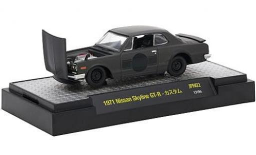 Nissan Skyline 1/64 M2 Machines GT-R matt-negro RHD 1971 coche miniatura
