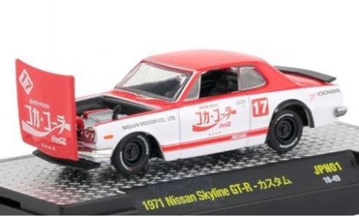 Nissan Skyline 1/64 M2 Machines GT-R rojo/blanco Coca Cola 1971 coche miniatura
