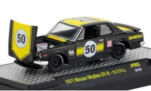 Nissan Skyline 1/64 M2 Machines GT-R negro/amarillo 1971 coche miniatura