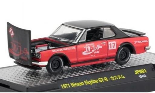 Nissan Skyline 1/64 M2 Machines GT-R negro/rojo Coca Cola 1971 coche miniatura