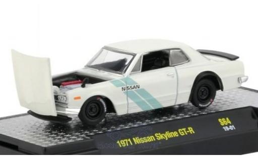 Nissan Skyline 1/64 M2 Machines GT-R blanco/Dekor RHD 1971 coche miniatura