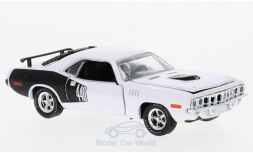 Coche miniatura Plymouth Cuda 1971 1/64 M2 Machines 440 6-Pack blanco 1971 Plymouth Cuda 1971 1/64 M2 Machines 440 6-Pack blanco 1971 coche miniatura
