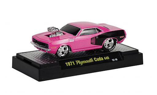 Coche miniatura Plymouth Cuda 1/64 M2 Machines 440 Tuning lila/negro 1971 Ground Pounders Plymouth Cuda 1/64 M2 Machines 440 Tuning lila/negro 1971 Ground Pounders coche miniatura