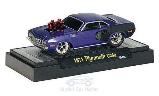 Coche miniatura Plymouth Cuda 1971 1/64 M2 Machines 440 Tuning metalico lila 1971 Plymouth Cuda 1971 1/64 M2 Machines 440 Tuning metalico lila 1971 coche miniatura