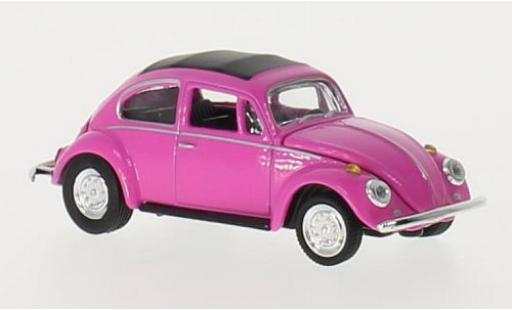 Volkswagen Beetle 1/64 M2 Machines Deluxe rosa U.S.A.Model 1967 grisne jantes coche miniatura