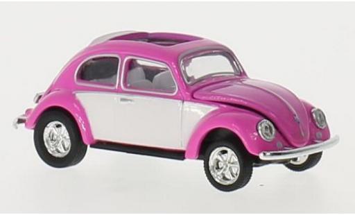 Volkswagen Beetle 1/64 M2 Machines Deluxe rosa/blanco U.S.A.Model 1953 ouvert toit coche miniatura