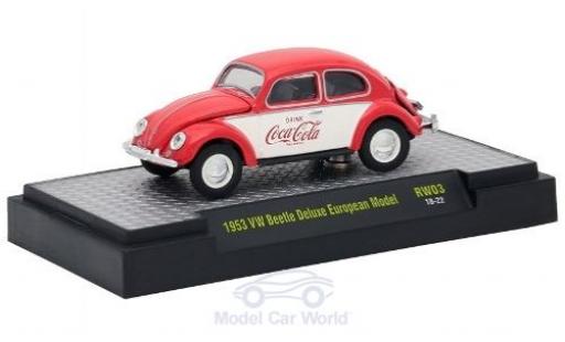 Volkswagen Beetle 1/64 M2 Machines Deluxe European Model rojo/blanco Coca Cola 1953 coche miniatura