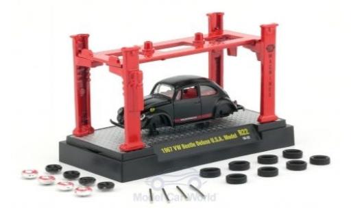 Volkswagen Beetle 1/64 M2 Machines DeLuxe matt-negro 1967 Model-Kit Bausatz inklusive 4 Ersatzrädern coche miniatura