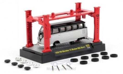 Coche miniatura Volkswagen T1 B 1/64 M2 Machines Microbus negro/gris 1958 Model-Kit Bausatz inklusive 4 Ersatzrädern Volkswagen T1 B 1/64 M2 Machines Microbus negro/gris 1958 Model-Kit Bausatz inklusive 4 Ersatzrädern coche miniatura